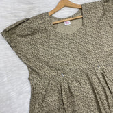 Frock Feeding Nighty, Free Size, Ankle Length, Tie-Up, Puff Sleeve Sleepwear in Softest Cotton Fabric (Bra Size 34"-38" | 50”-52″ length)